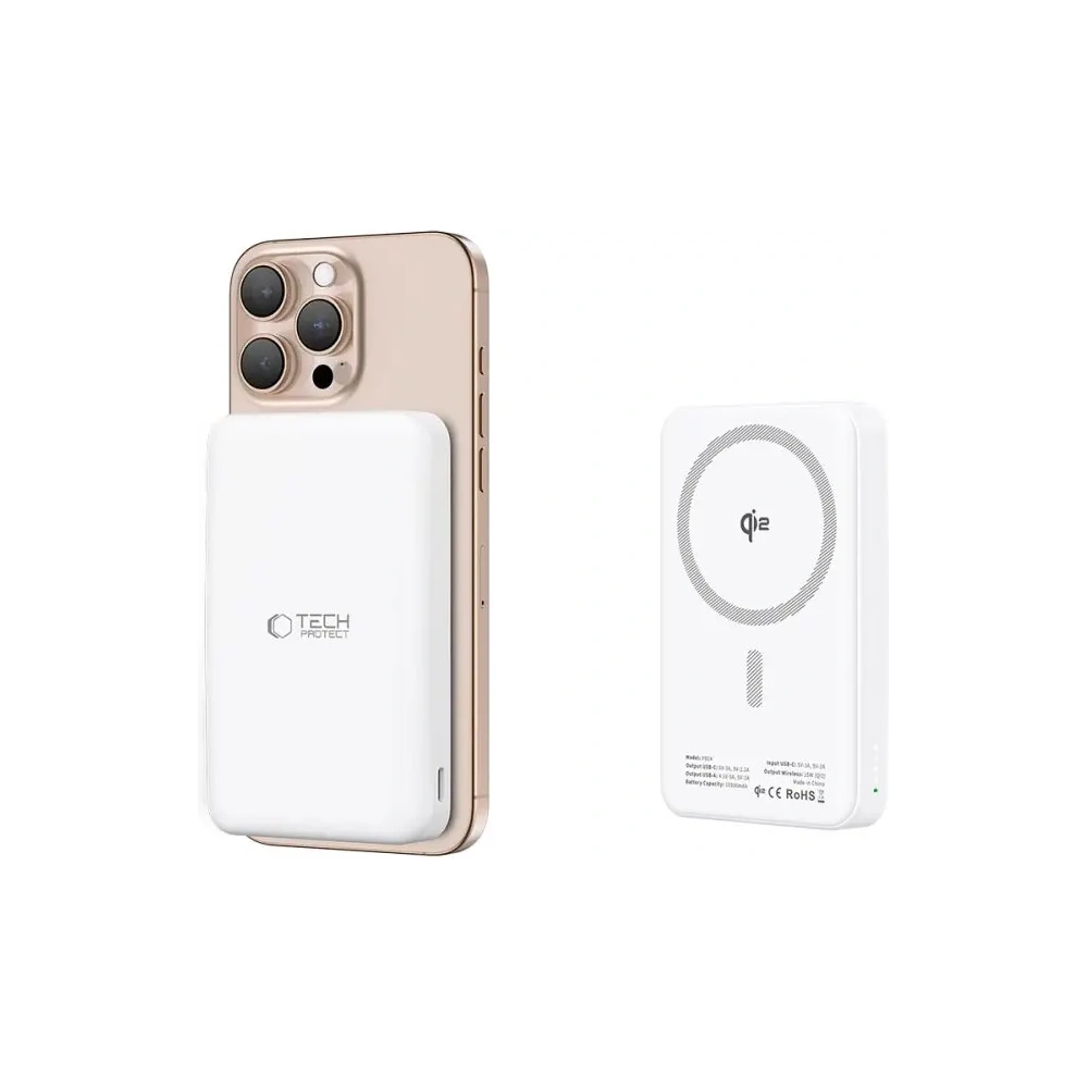 Hurtownia GSM - Tech-Protect PB24 LifeMag Qi2 MagSafe Power Bank 10000mah Alb - THP3573 - {ean13} - Hurt