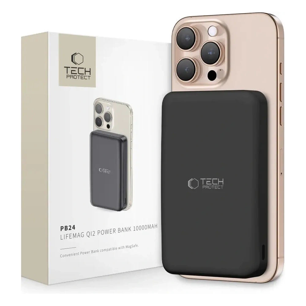 Wholesale Tech-Protect PB24 LifeMag Qi2 MagSafe Power Bank 10000mah Black - THP3574 - {ean13} - Hurt