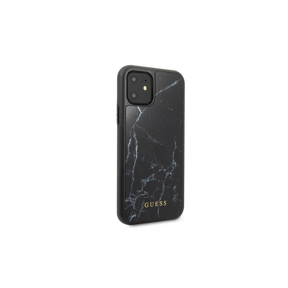 Hurtownia GSM - Etui Guess GUHCN61HYMABK Apple iPhone 11 czarny/black Marble Glass - GUE398BLK - {ean13} - Hurt