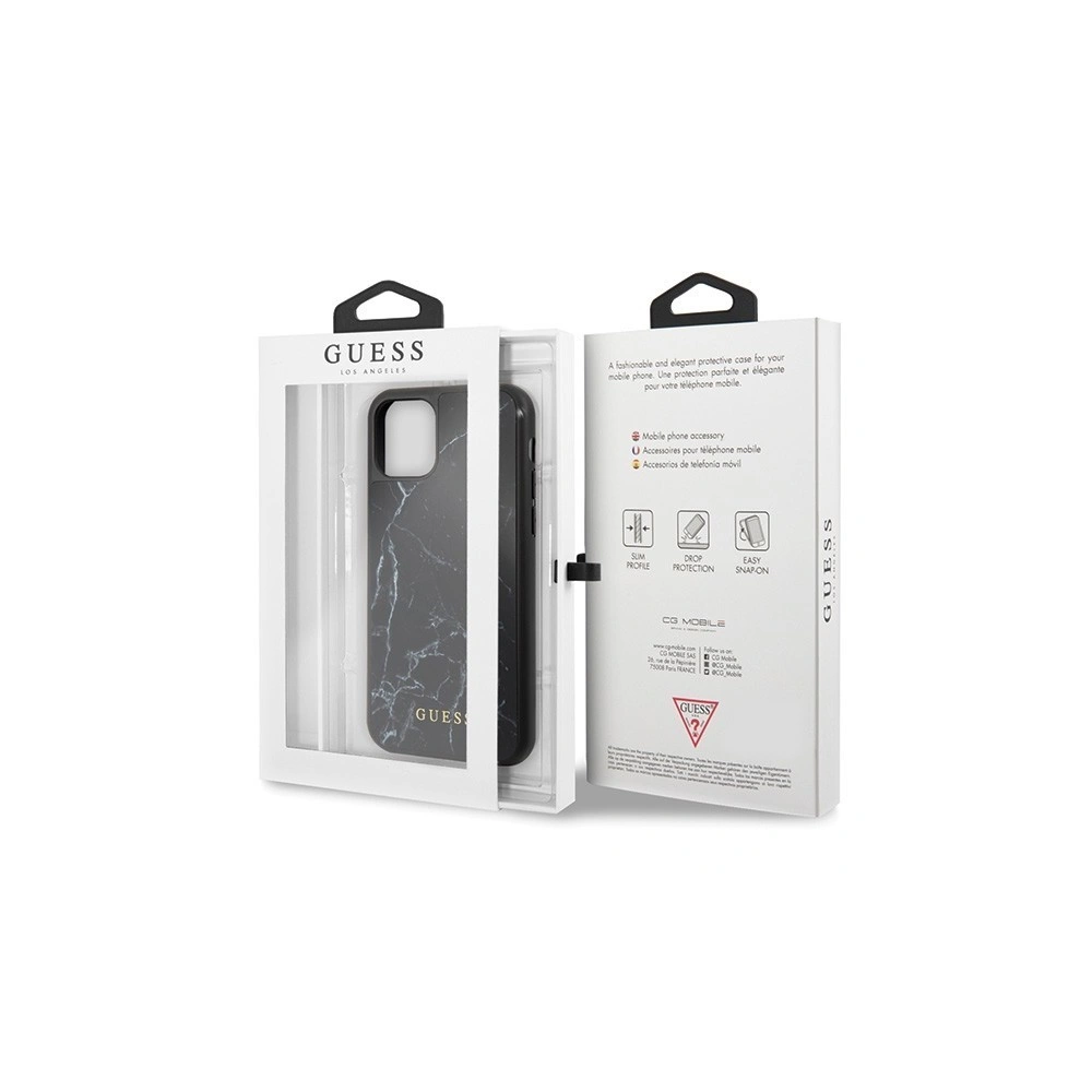 Hurtownia GSM - Etui Guess GUHCN61HYMABK Apple iPhone 11 czarny/black Marble Glass - GUE398BLK - {ean13} - Hurt