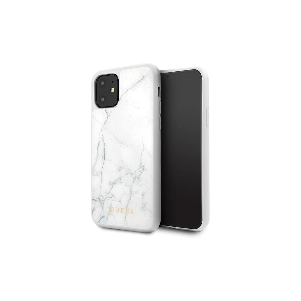 Hurtownia GSM - Etui Guess GUHCN61HYMAWH Apple iPhone 11 biały/white Marble - GUE399WHT - {ean13} - Hurt
