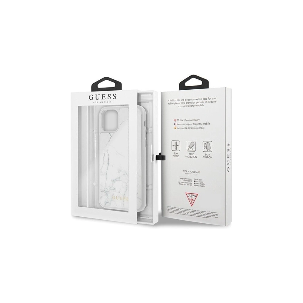Hurtownia GSM - Etui Guess GUHCN61HYMAWH Apple iPhone 11 biały/white Marble - GUE399WHT - {ean13} - Hurt