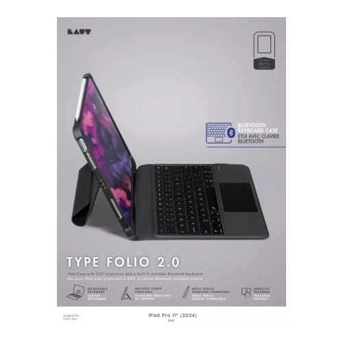 Etui z klawiaturą Laut Type Folio 2 Bluetooth Keyboard Apple iPad Pro 11" 2024 (5. generacji) (black)