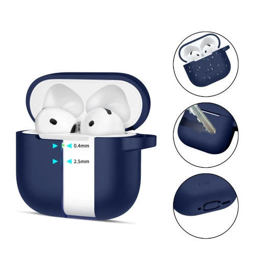 Etui Tech-Protect Silicone Hook Apple AirPods 4 Navy Blue