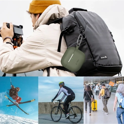 Etui Tech-Protect Silicone Hook Apple AirPods 4 Navy Blue