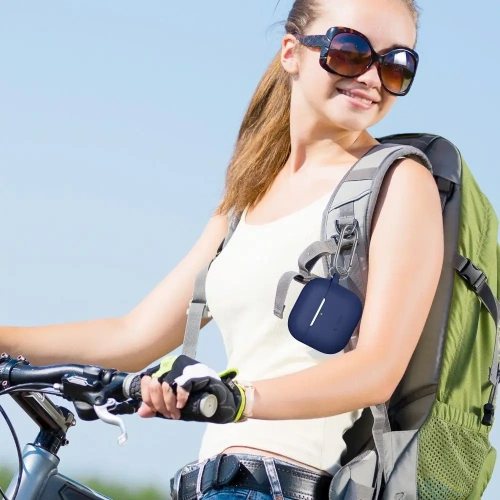 Etui Tech-Protect Silicone Hook Apple AirPods 4 Navy Blue