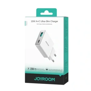Ładowarka sieciowa Joyroom JR-TCF14 USB-A USB-C 20W PD QC3.0 biała