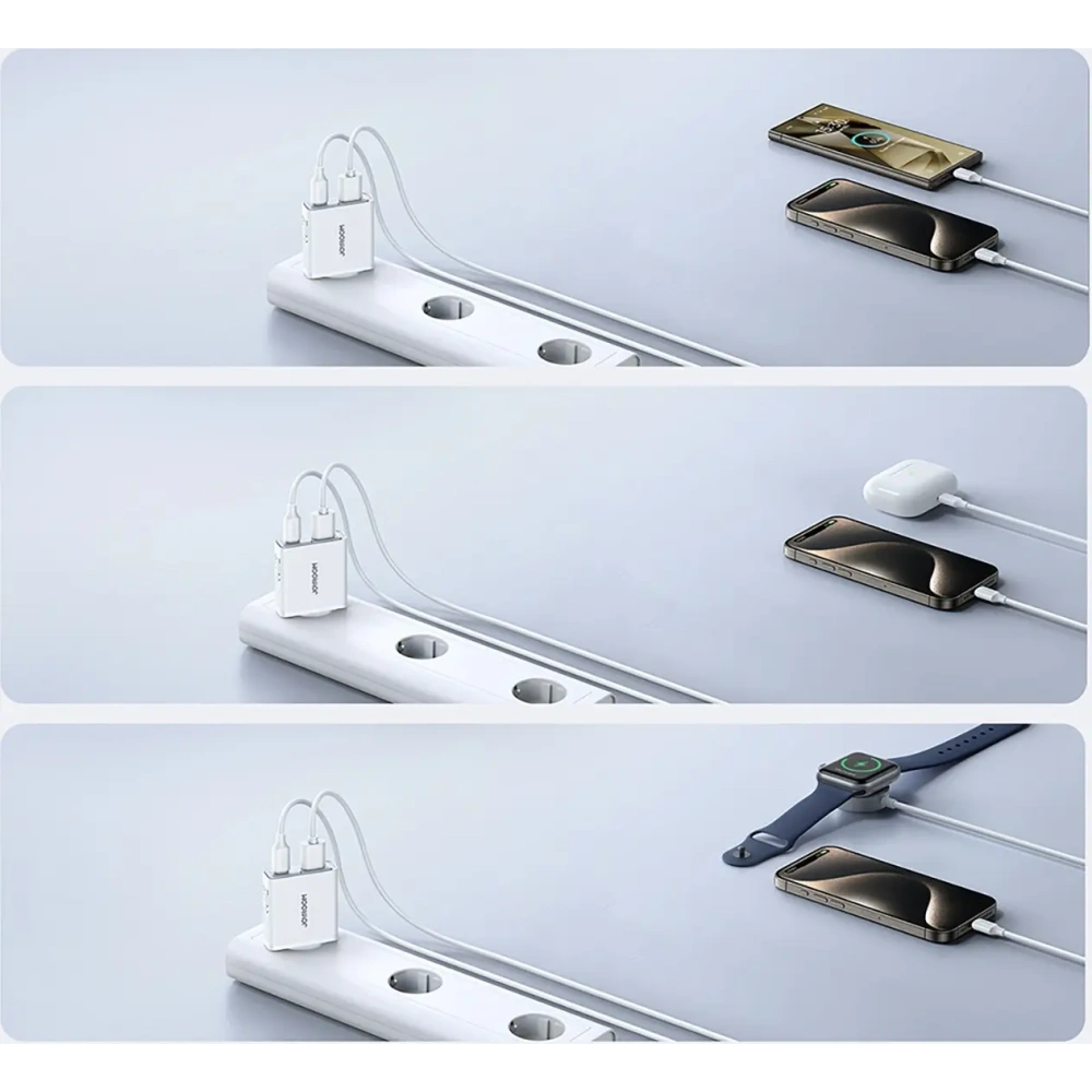Hurtownia GSM - Joyroom JR-TCF14 hálózati töltő USB-A USB-C 20W PD QC3.0 fehér - JYR1099 - {ean13} - Hurt