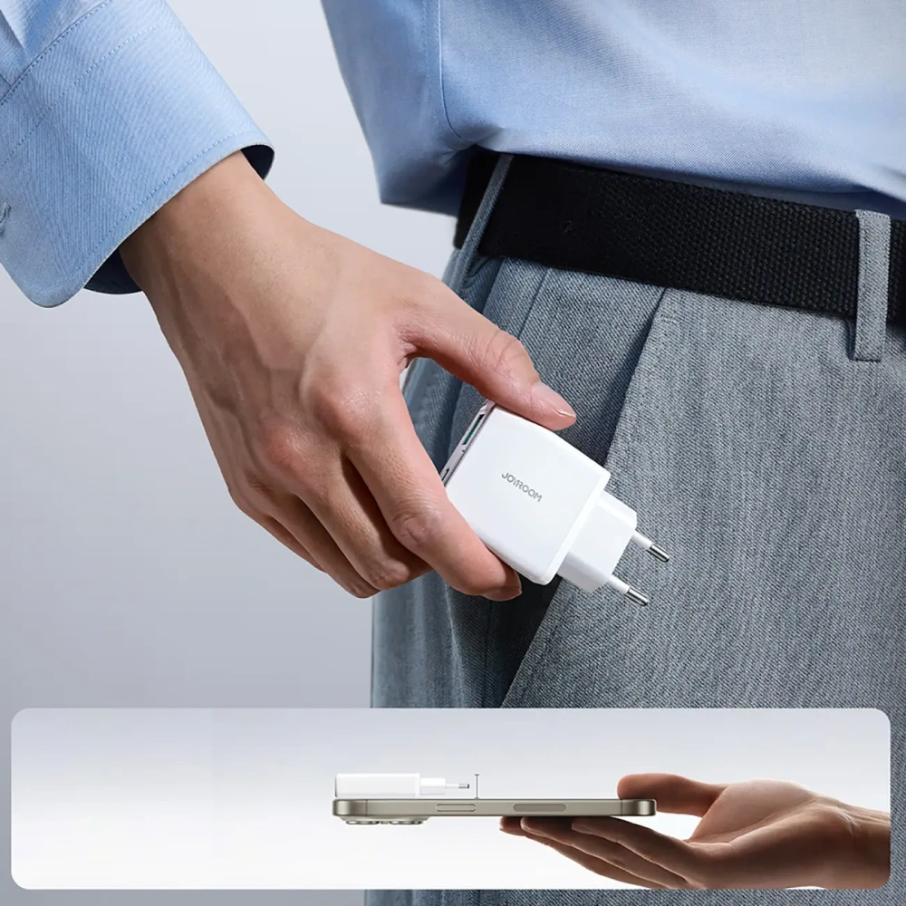 Hurtownia GSM - Joyroom încărcător de rețea JR-TCF14 USB-A USB-C 20W PD QC3.0 alb - JYR1099 - {ean13} - Hurt