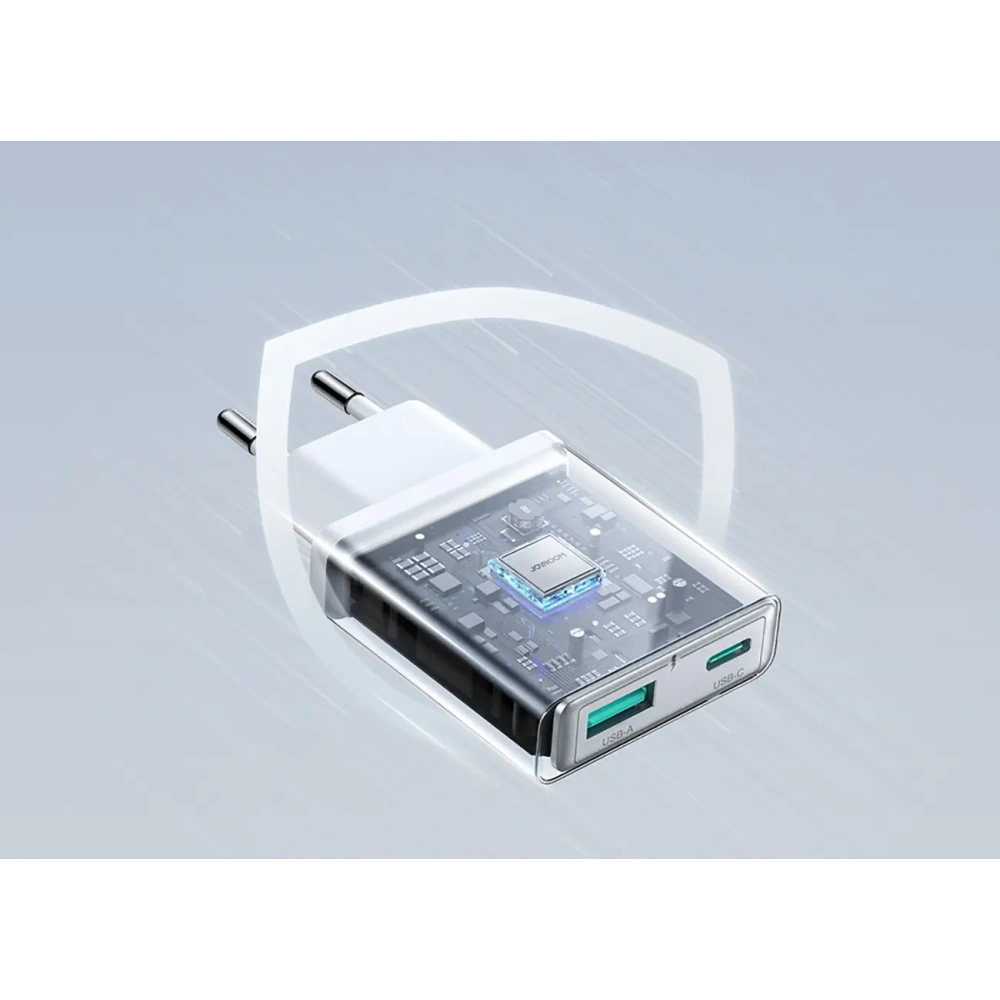 Hurtownia GSM - Joyroom JR-TCF14 hálózati töltő USB-A USB-C 20W PD QC3.0 fehér - JYR1099 - {ean13} - Hurt