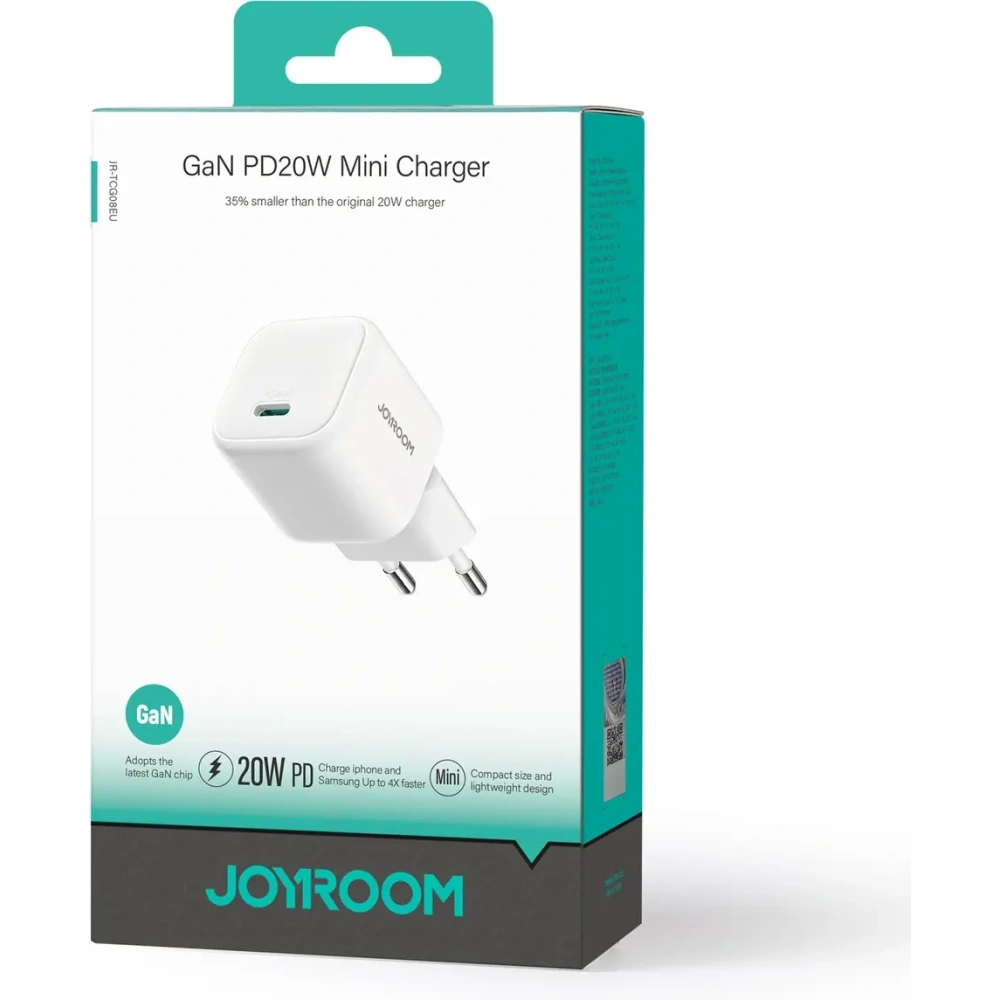 Hurtownia GSM - Joyroom JR-TCG08 Netzwerk-Ladegerät GaN USB-C 20W PD QC3.0 weiß - JYR1100 - {ean13} - Hurt