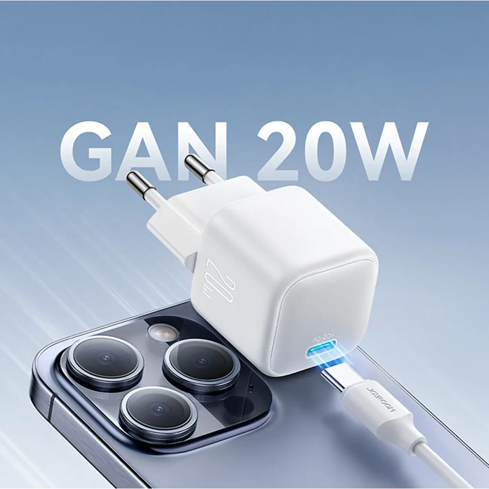 Hurtownia GSM - Joyroom JR-TCG08 hálózati töltő GaN USB-C 20W PD QC3.0 fehér - JYR1100 - {ean13} - Hurt