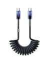 Joyroom S-A43 Seria Crystal-Clear 60W cablu spiral USB-C / USB-C 1.5m negru