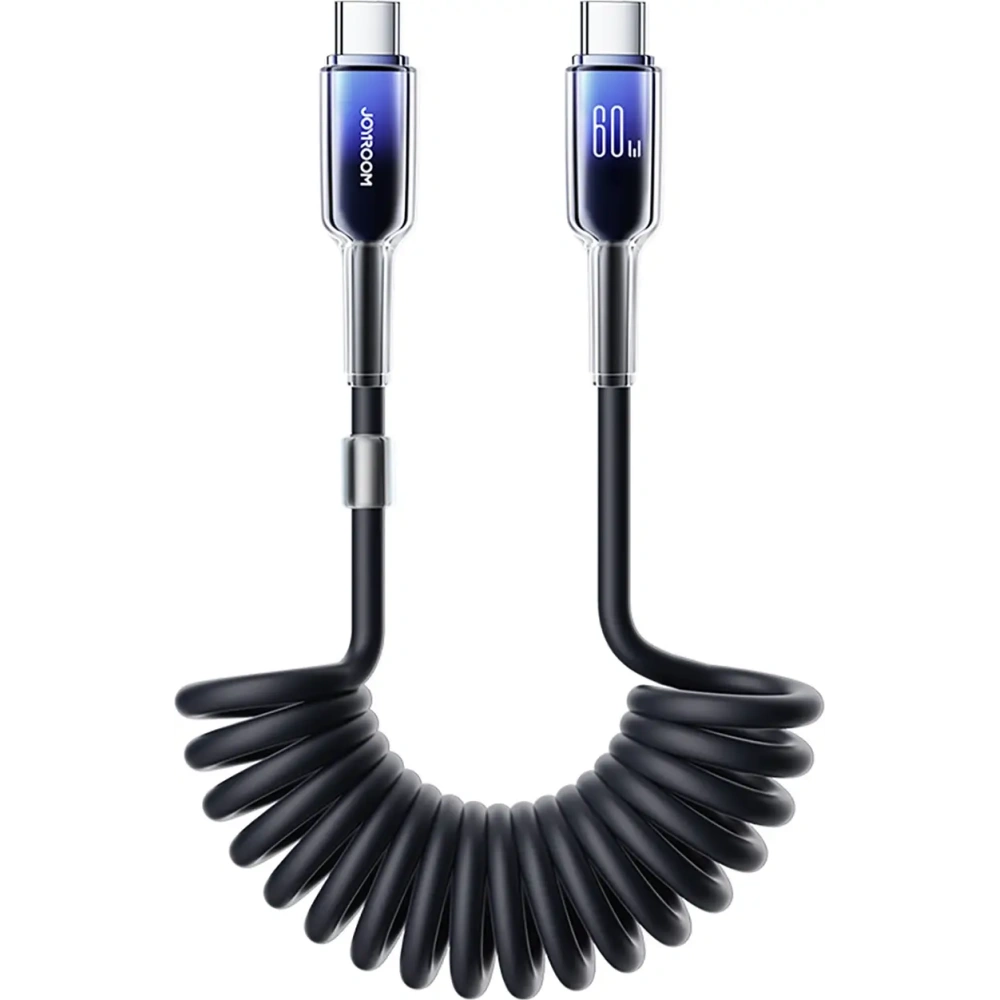 Wholesale Joyroom S-A43 Crystal-Clear Series 60W spiral cable USB-C / USB-C 1.5m black - JYR1101 - {ean13} - Hurt