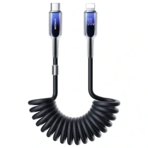 Wholesale Joyroom S-A43 Crystal-Clear Series 30W spiral cable USB-C / Lightning 1.5m black - JYR1102 - {ean13} - Hurt