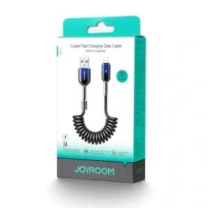 Hurtownia GSM - Joyroom S-A43 Crystal-Clear sorozat 3A spirál kábel USB-A / Lightning 1.5m fekete - JYR1103 - {ean13} - Hurt