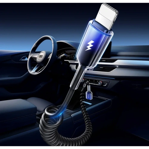 Kabel spiralny Joyroom S-A43 Crystal-Clear Series 3A USB-A / Lightning 1.5m czarny