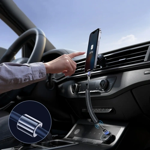 Kabel spiralny Joyroom S-A43 Crystal-Clear Series 3A USB-A / Lightning 1.5m czarny