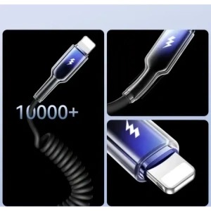 Hurtownia GSM - Joyroom S-A43 Crystal-Clear sorozat 3A spirál kábel USB-A / Lightning 1.5m fekete - JYR1103 - {ean13} - Hurt