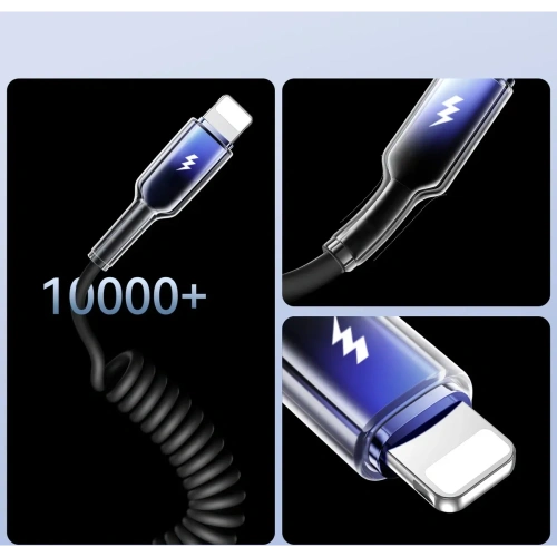 Kabel spiralny Joyroom S-A43 Crystal-Clear Series 3A USB-A / Lightning 1.5m czarny