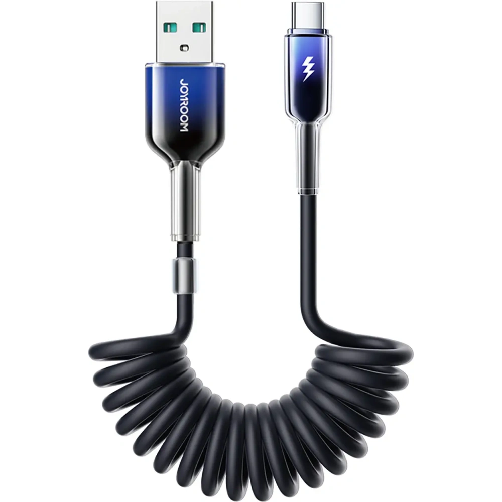 Hurtownia GSM - Joyroom S-A43 Crystal-Clear Series cablu spiral 3A USB-A / USB-C 1.5m negru - JYR1104 - {ean13} - Hurt
