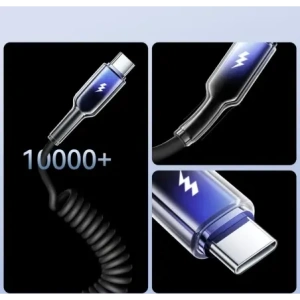Hurtownia GSM - Kabel spiralny Joyroom S-A43 Crystal-Clear Series 3A USB-A / USB-C 1.5m czarny - JYR1104 - {ean13} - Hurt