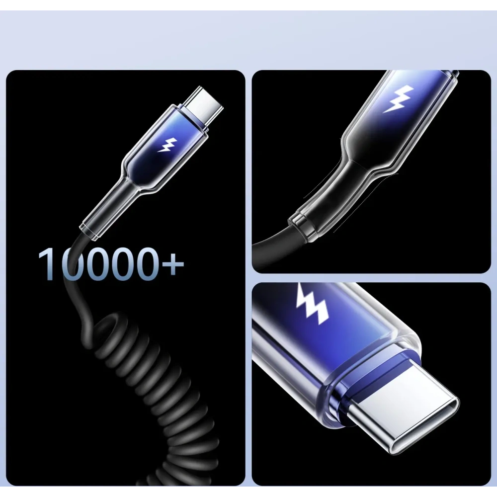 Hurtownia GSM - Kabel spiralny Joyroom S-A43 Crystal-Clear Series 3A USB-A / USB-C 1.5m czarny - JYR1104 - {ean13} - Hurt