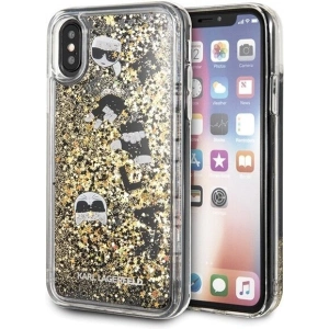 Hurtownia GSM - [OUTLET] Karl Lagerfeld KLHCPXROGO iPhone X/Xs negru-aurie/black & gold hard case Glitter - OT-804 - {ean13} - Hurt