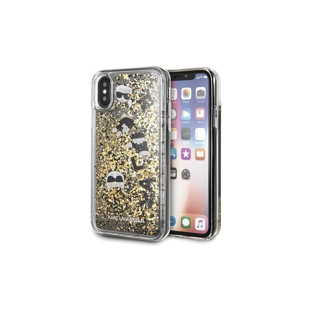 Hurtownia GSM - [OUTLET] Karl Lagerfeld KLHCPXROGO iPhone X/Xs czarno-złoty/black & gold hard case Glitter - OT-804 - {ean13} - Hurt