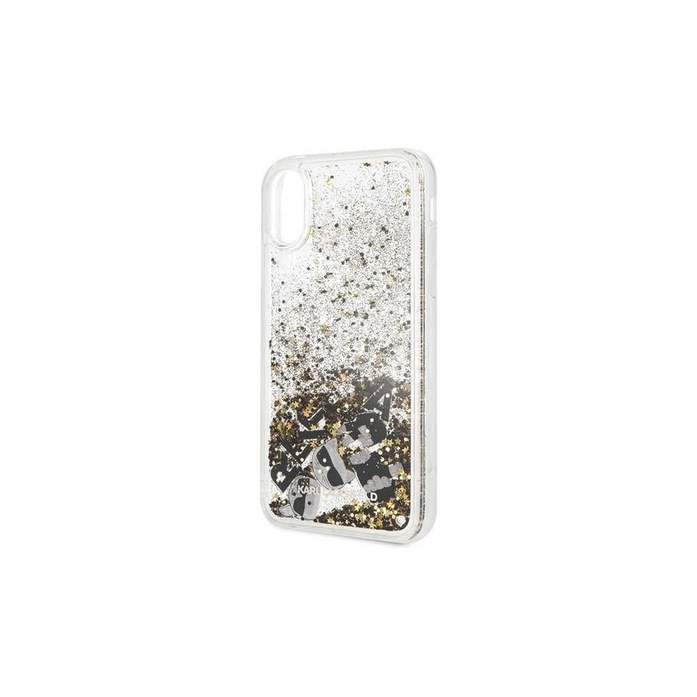 Hurtownia GSM - [OUTLET] Karl Lagerfeld KLHCPXROGO iPhone X/Xs czarno-złoty/black & gold hard case Glitter - OT-804 - {ean13} - Hurt