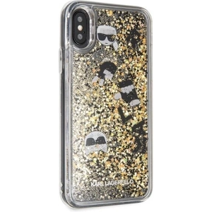 Hurtownia GSM - [OUTLET] Karl Lagerfeld KLHCPXROGO iPhone X/Xs schwarz-gold/hard case Glitter - OT-804 - {ean13} - Hurt