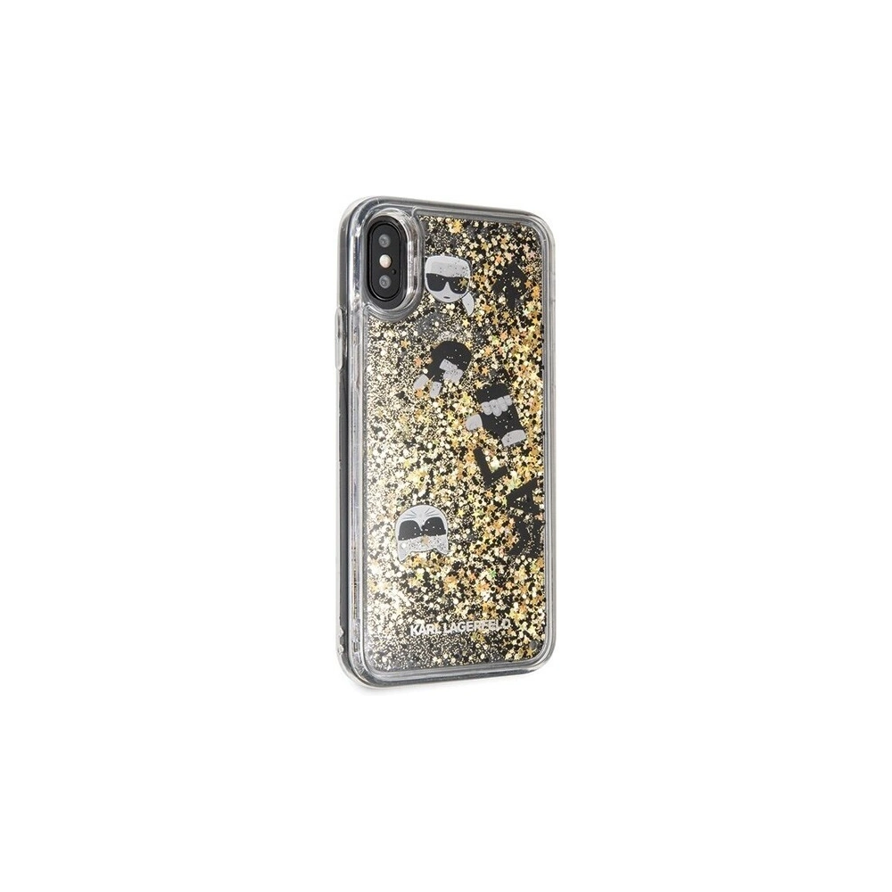Hurtownia GSM - [OUTLET] Karl Lagerfeld KLHCPXROGO iPhone X/Xs czarno-złoty/black & gold hard case Glitter - OT-804 - {ean13} - Hurt