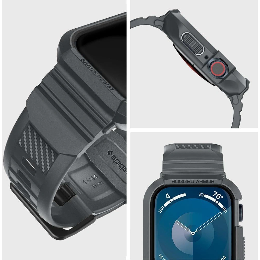 Hurtownia GSM - [OUTLET] Etui Spigen Rugged Armor Pro Apple Watch 4/5/6/7/8/9/SE 44/45mm Dark Grey - OT-806 - {ean13} - Hurt