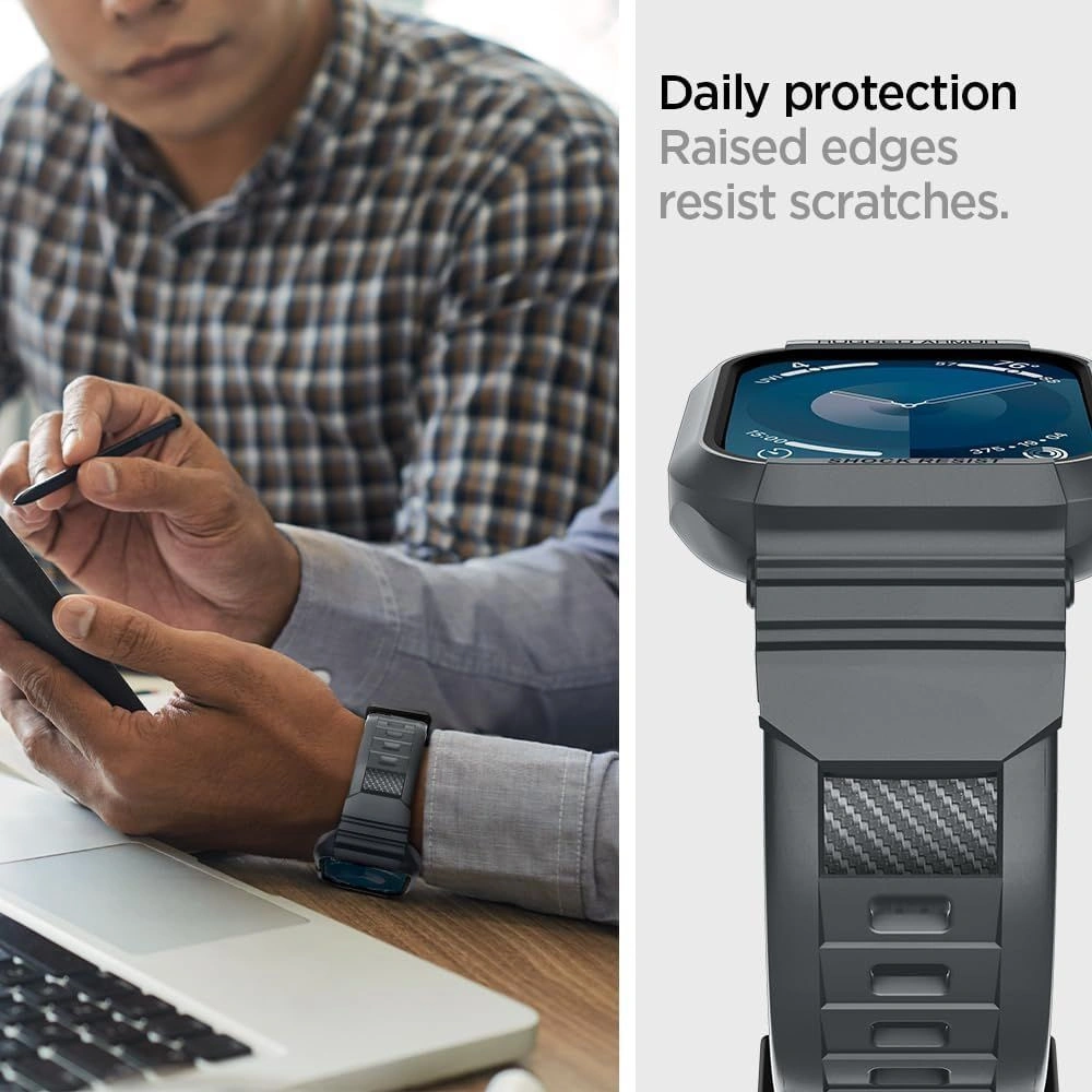 Hurtownia GSM - [OUTLET] Etui Spigen Rugged Armor Pro Apple Watch 4/5/6/7/8/9/SE 44/45mm Dark Grey - OT-806 - {ean13} - Hurt