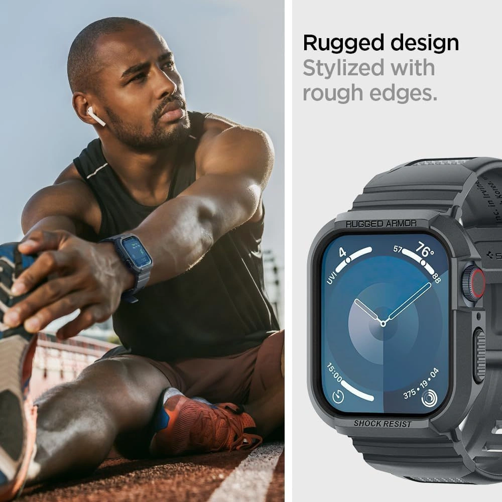 Hurtownia GSM - [OUTLET] Etui Spigen Rugged Armor Pro Apple Watch 4/5/6/7/8/9/SE 44/45mm Dark Grey - OT-806 - {ean13} - Hurt