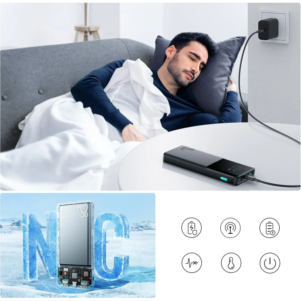 Wholesale Joyroom JR-PBF20 powerbank 25W 2xUSB-A, USB-C 10000mAh black - JYR1105 - {ean13} - Hurt