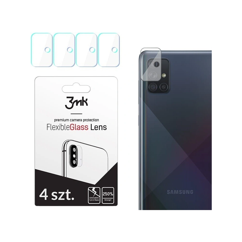 Hurtownia GSM - Szkło hybrydowe na obiektyw aparatu 3MK Lens Protection Samsung Galaxy A71 [4 PACK] - 3MK149 - {ean13} - Hurt