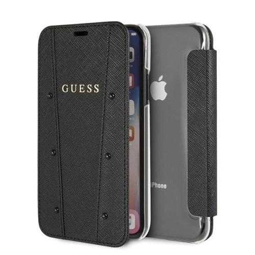 Etui Guess GUFLBKPXKASABK Apple iPhone X/XS czarny/black book Kaia Saffiano