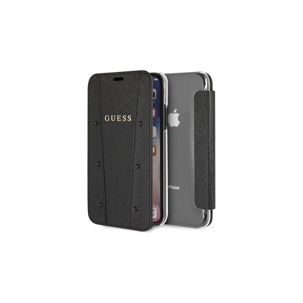 Hurtownia GSM - Etui Guess GUFLBKPXKASABK Apple iPhone X/XS czarny/black book Kaia Saffiano - GUE402BLK - {ean13} - Hurt