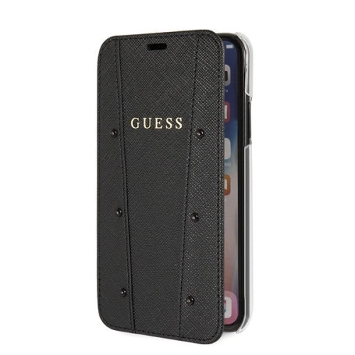 Etui Guess GUFLBKPXKASABK Apple iPhone X/XS czarny/black book Kaia Saffiano