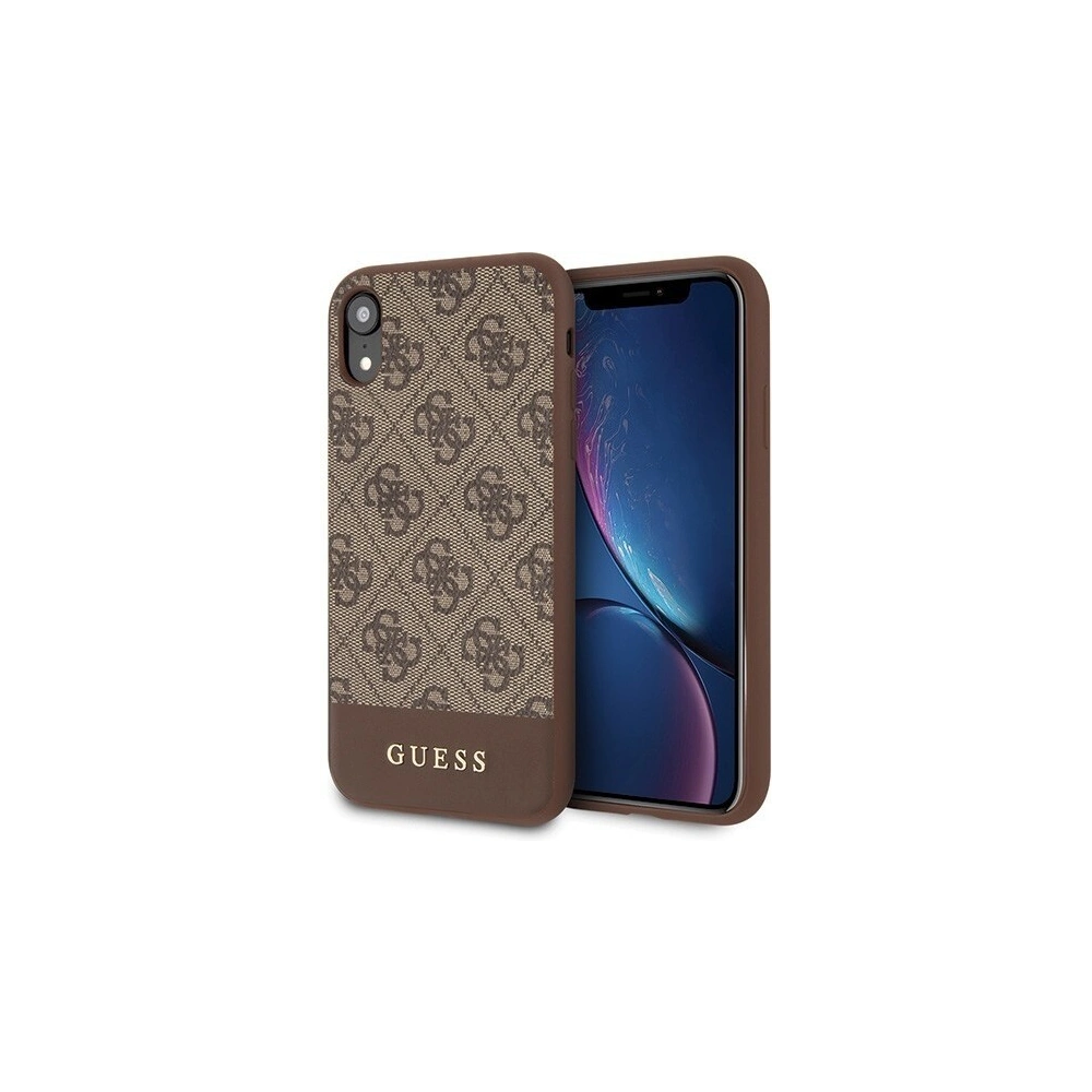 Hurtownia GSM - Etui Guess GUHCI61G4GLBR Apple iPhone XR brązowy/brown hard case 4G Stripe Collection - GUE403BR - {ean13} - Hurt