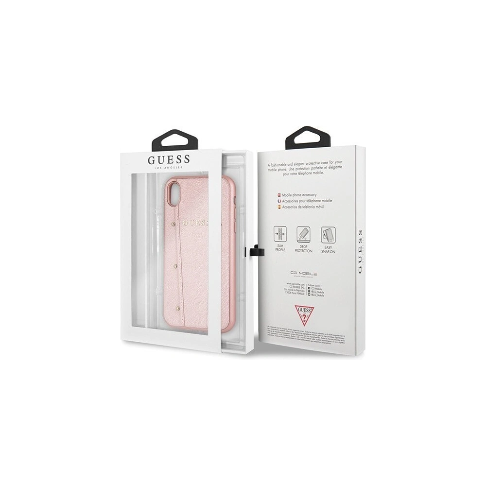Hurtownia GSM - Etui Guess GUHCI61KAILRG Apple iPhone XR różowo-złoty/rose gold hard case Kaia Saffiano - GUE404RS - {ean13} - Hurt