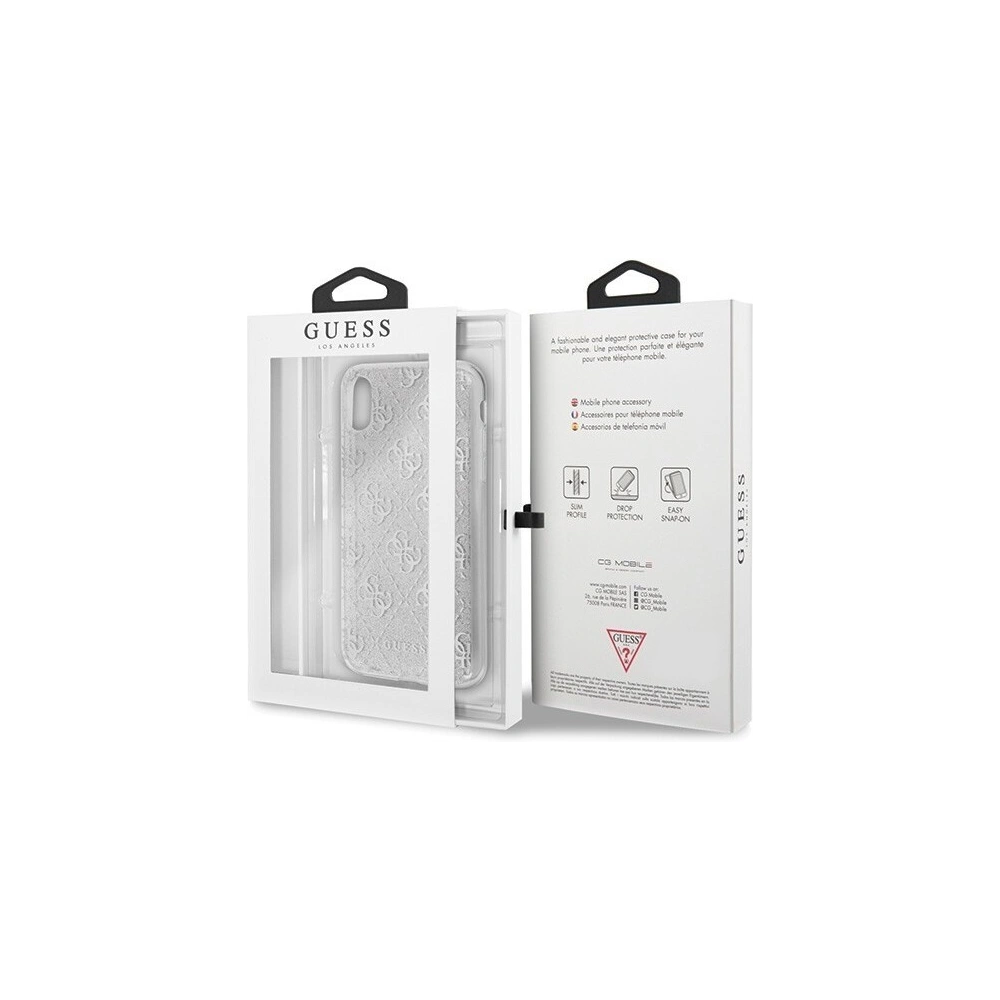 Wholesale Guess GUHCI61PCU4GLSI iPhone Xr silver hard case 4G Glitter - GUE406SLV - {ean13} - Hurt