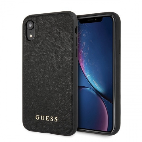 Guess Distributor - 3700740472644 - GUE410BLK - Guess GUHCI61SLSABK iPhone Xr black hard case Saffiano Silicone - B2B homescreen