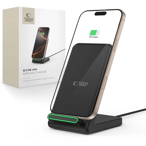 Ładowarka bezprzewodowa Tech-Protect QI15W-A40 Wireless Charger Black