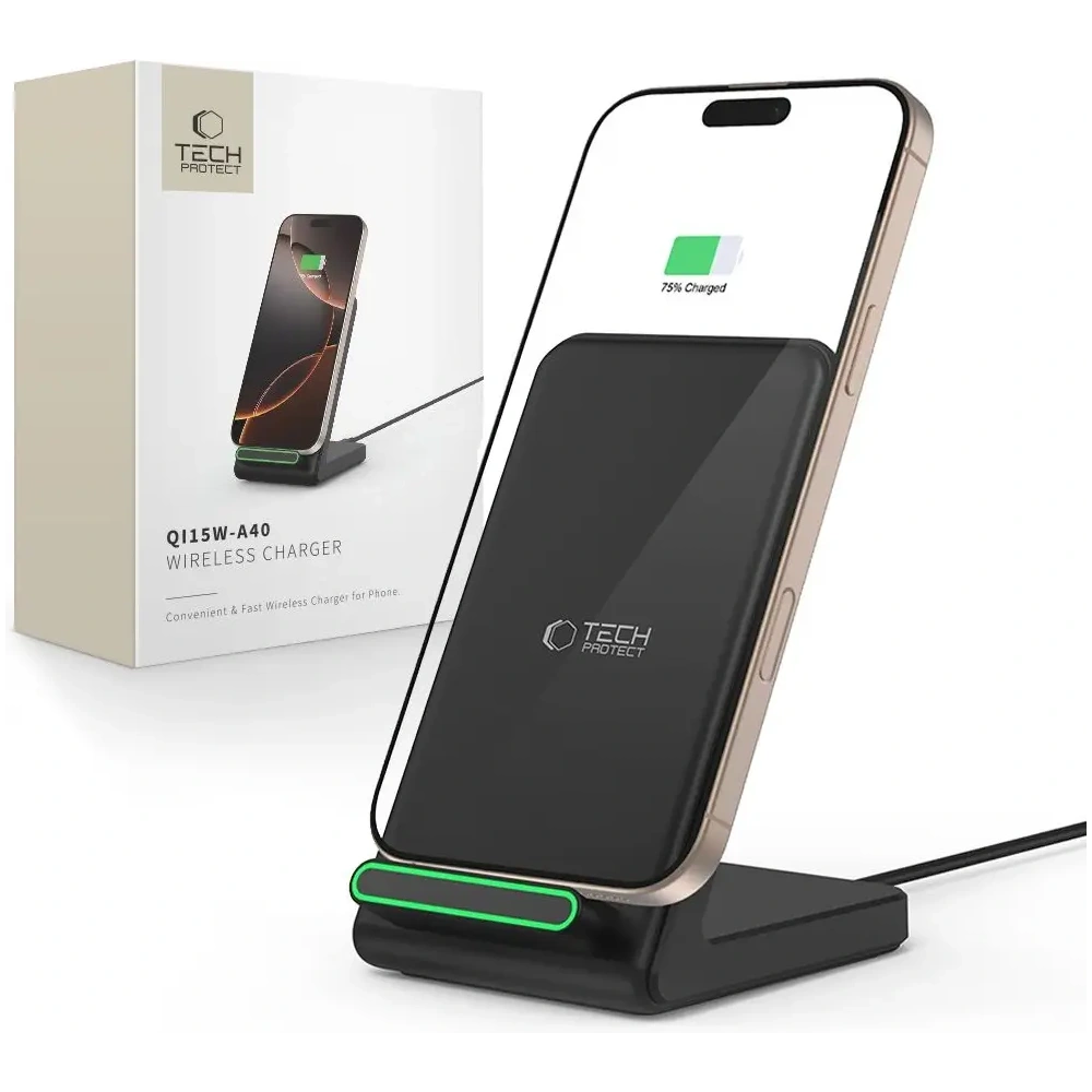 Hurtownia GSM - Tech-Protect QI15W-A40 Vezeték nélküli töltő Fekete - THP3613 - {ean13} - Hurt