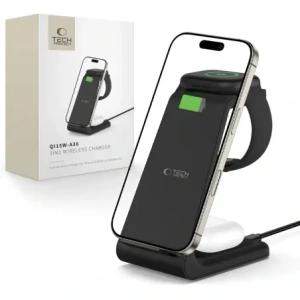 Hurtownia GSM - Tech-Protect QI15W-A36 3in1 Vezeték nélküli Töltő Apple számára Fekete - THP3614 - {ean13} - Hurt
