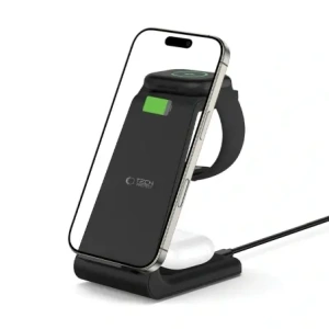 Hurtownia GSM - Tech-Protect QI15W-A36 3in1 Vezeték nélküli Töltő Apple számára Fekete - THP3614 - {ean13} - Hurt