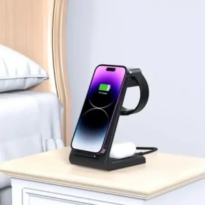 Hurtownia GSM - Tech-Protect QI15W-A36 3in1 Vezeték nélküli Töltő Apple számára Fekete - THP3614 - {ean13} - Hurt