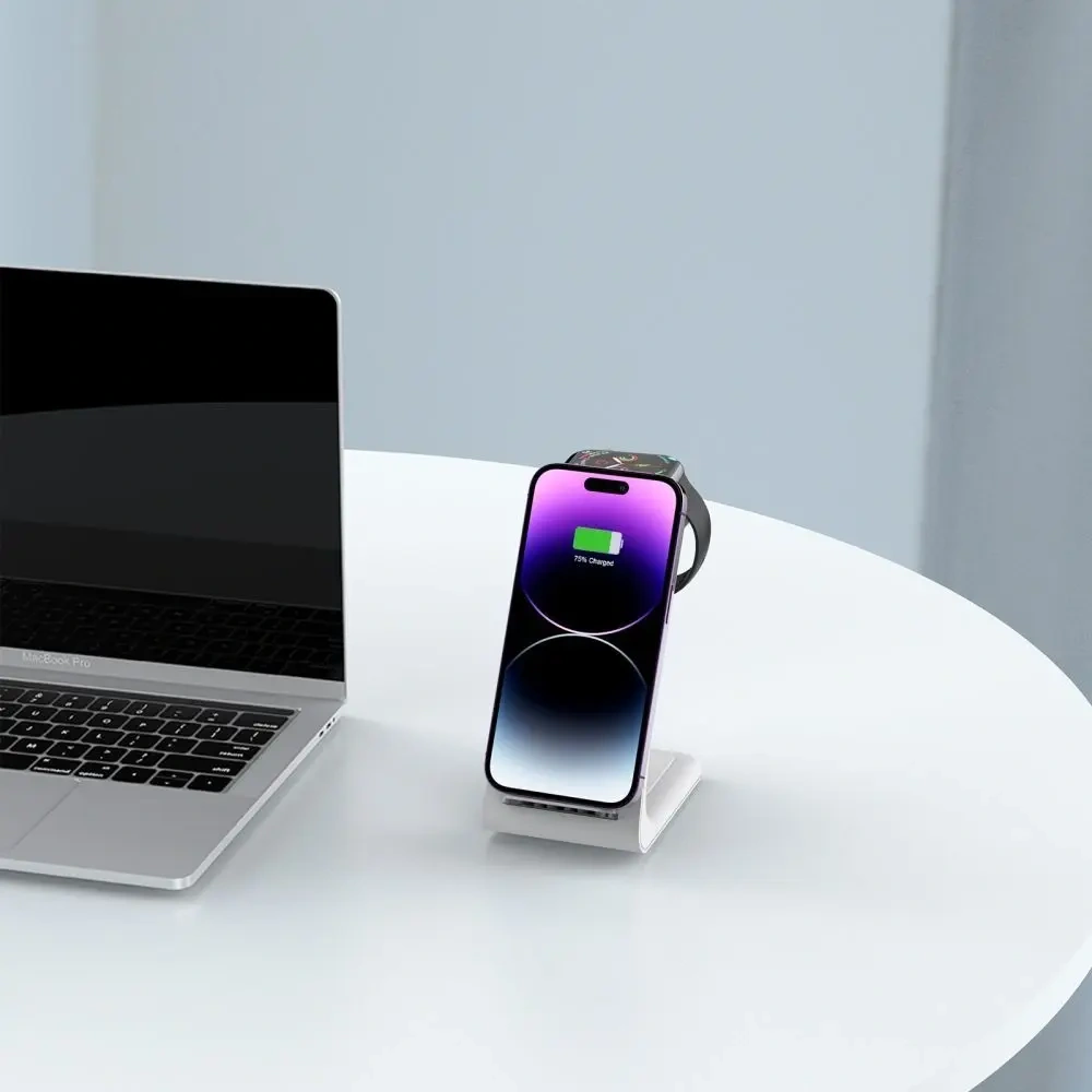 Hurtownia GSM - Tech-Protect QI15W-A36 3in1 Vezeték nélküli Töltő Apple számára Fehér - THP3615 - {ean13} - Hurt